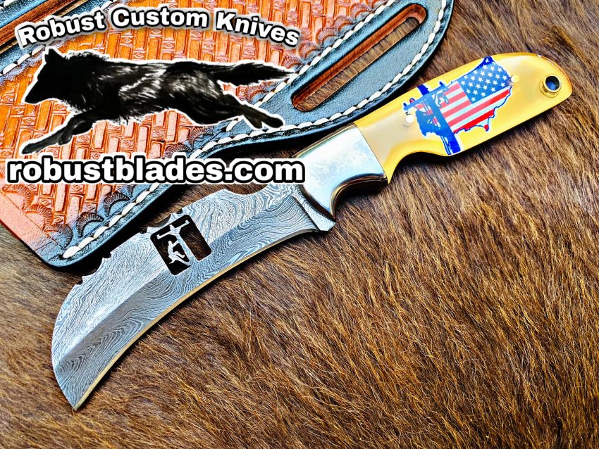 Black Smith Made Of Hawksbill Lineman Knife With Damascus Steel…