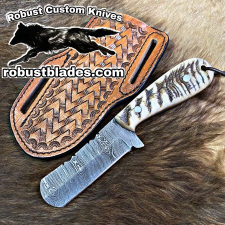 Black Smith Made Of Damascus Steel Full Tang Blade Bull Cutter Knife…