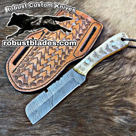 Black Smith Made Of Damascus Steel Full Tang Blade Bull Cutter Knife…