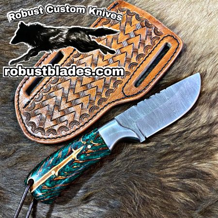 Black Smith Made Of Cowboy And Skinner Knife With Damascus Steel…