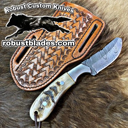 Black Smith Made Of Cowboy And Skinner Knife With Damascus Steel…