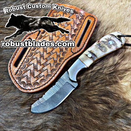 Black Smith Made Of Cowboy And Skinner Knife With Damascus Steel…