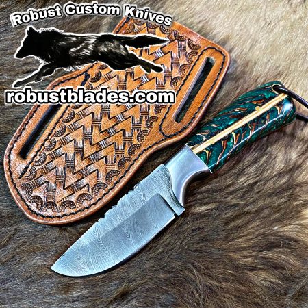 Black Smith Made Of Damascus Steel Full Tang Blade Bull Cutter Knife…