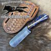 Black Smith Made Of Damascus Steel Full Tang Blade Bull Cutter Knife…