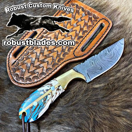 Black Smith Made Of Cowboy And Skinner Knife With Damascus Steel…