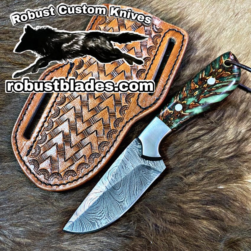 Black Smith Made Of Cowboy And Skinner Knife With Damascus Steel…