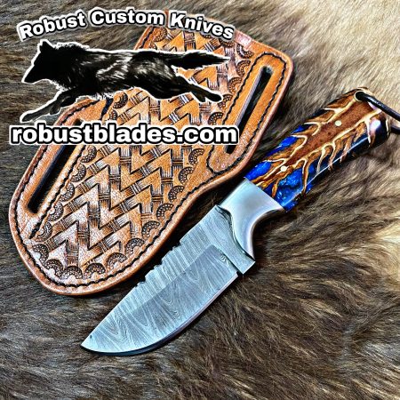 Black Smith Made Of Cowboy And Skinner Knife With Damascus Steel…