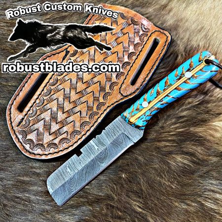 Black Smith Made Of Damascus Steel Full Tang Blade Bull Cutter Knife…