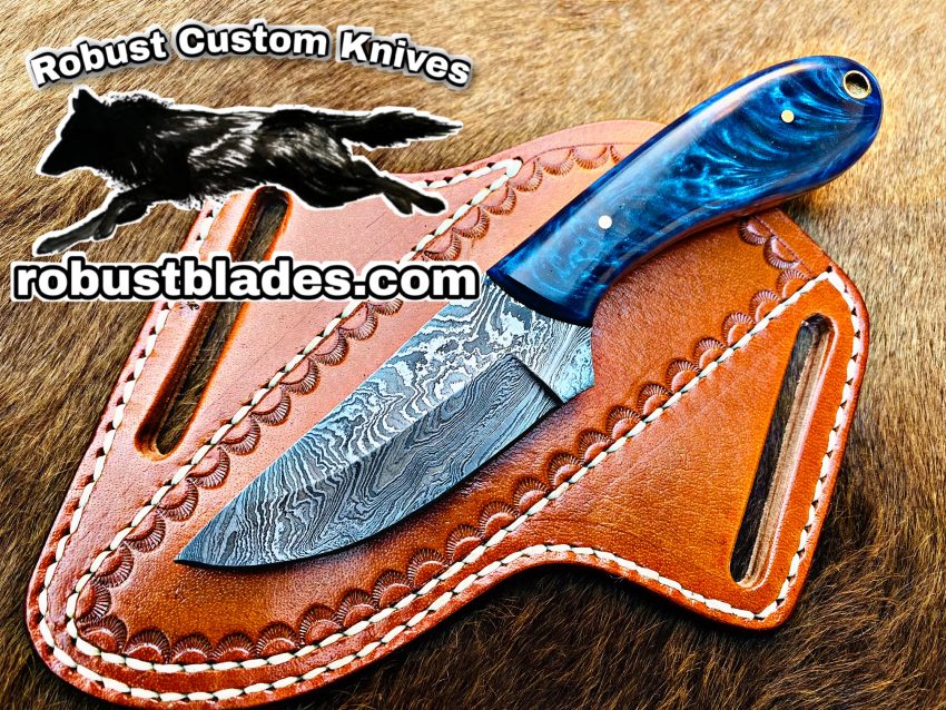 Black Smith Made Of Cowboy And Skinner Knife With Damascus Steel…