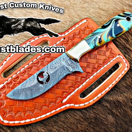 Black Smith Made Of Cowboy And Skinner Knife With Damascus Steel…