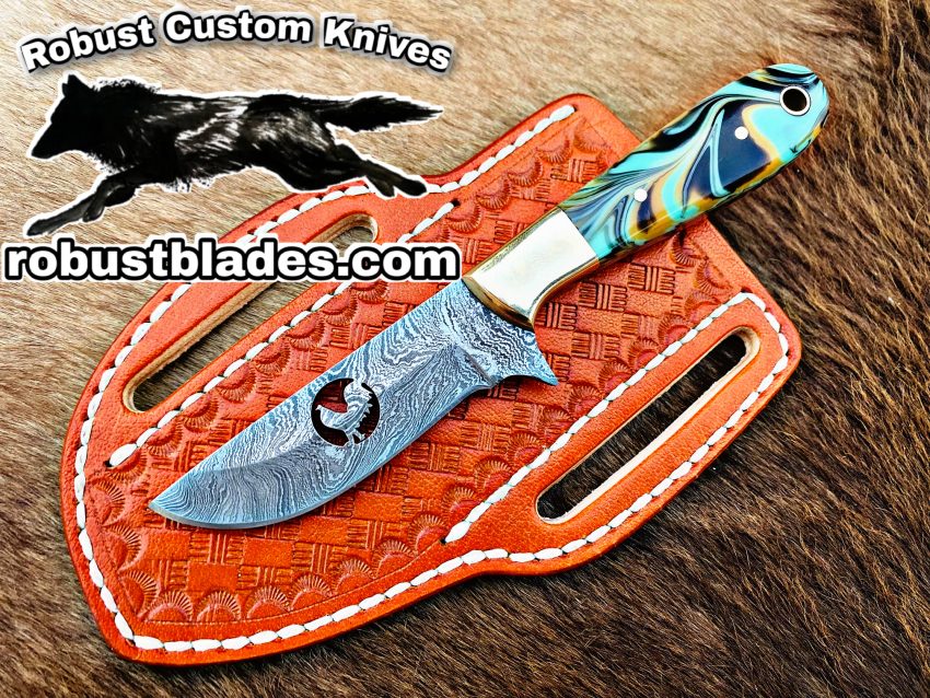 Black Smith Made Of Cowboy And Skinner Knife With Damascus Steel…