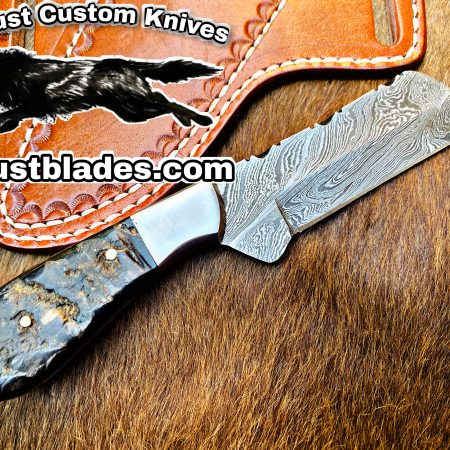 Black Smith Made Damascus Steel Full Tang Blade Bull Cutter Knife…