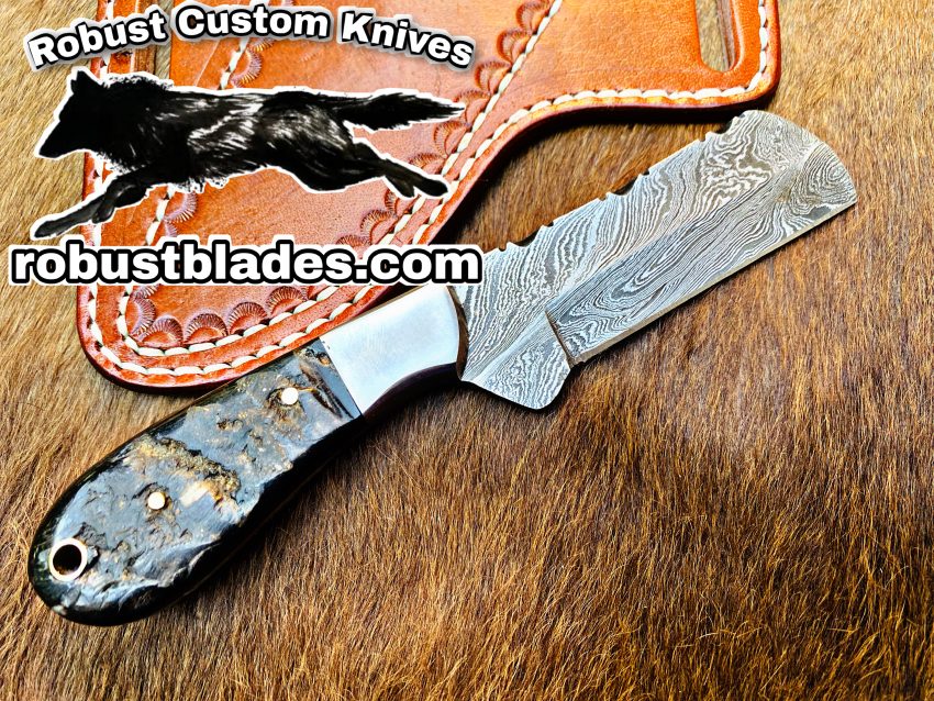 Black Smith Made Damascus Steel Full Tang Blade Bull Cutter Knife…