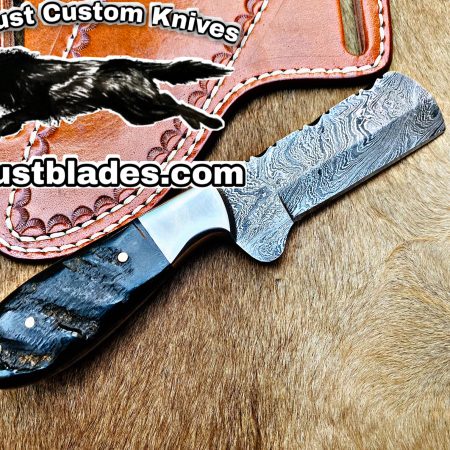 Black Smith Made Of Damascus Steel Full Tang Blade Bull Cutter Knife…