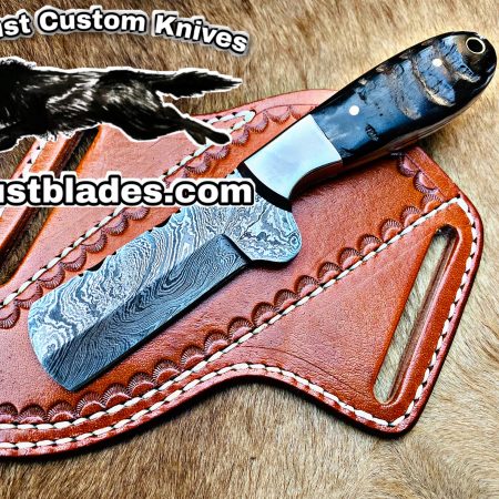 Black Smith Made Of Damascus Steel Full Tang Blade Bull Cutter Knife…