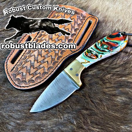 Black Smith Made Of Damascus Steel Full Tang Blade Bull Cutter Knife…