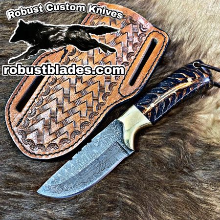 Black Smith Made Of Cowboy And Skinner Knife With Damascus Steel…