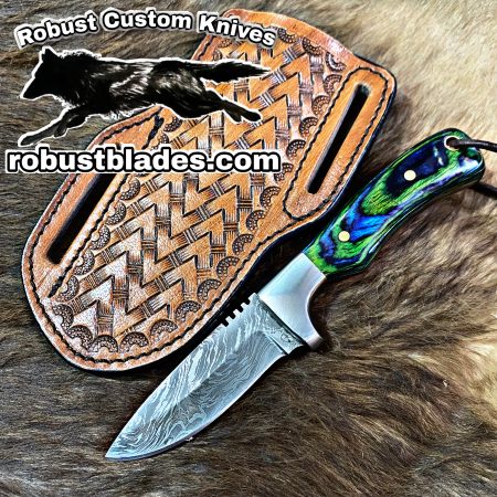 Black Smith Made Of Cowboy And Skinner Knife With Damascus Steel…