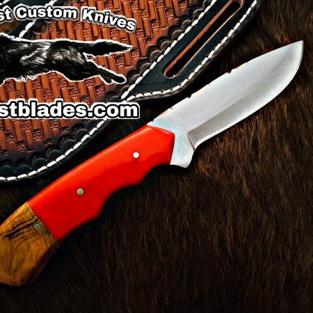 Black Smith Made Of Cowboy And Skinner Knife With Damascus Steel…