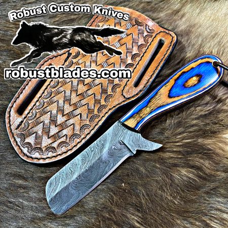 Black Smith Made Of Damascus Steel Full Tang Blade Bull Cutter Knife…