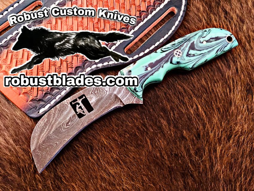 Black Smith Made Of Hawksbill Lineman Knife With Damascus Steel…