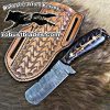 Black Smith Made Damascus Steel Full Tang Blade Bull Cutter knife…