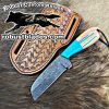 Black Smith Made Of Damascus Steel Full Tang Blade Bull Cutter Knife…