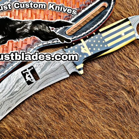 Black Smith Made Of Hawksbill Lineman Knife With Damascus Steel…