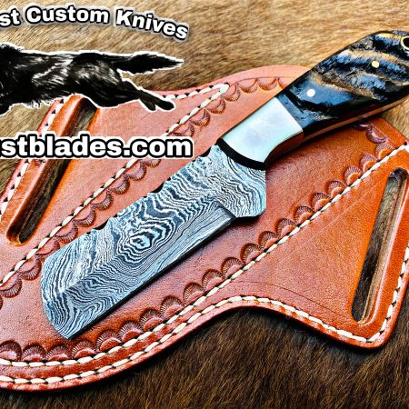 Black Smith Made Damascus Steel Full Tang Blade Bull Cutter Knife…