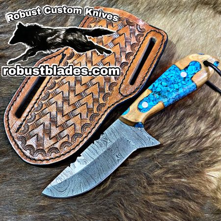 Black Smith Made Of Cowboy And Skinner Knife With Damascus Steel…