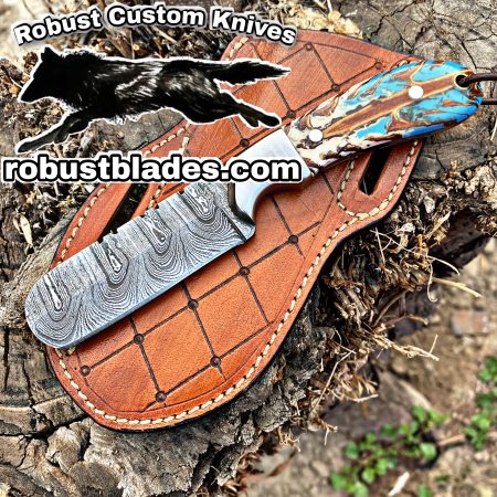 Black Smith Made Of Damascus Steel Full Tang Blade Bull Cutter Knife…