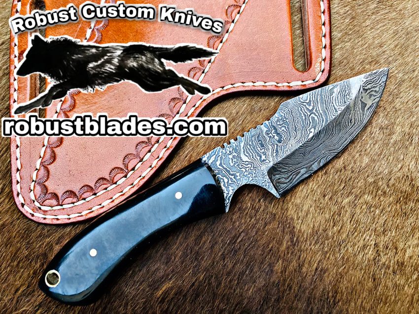 Black Smith Made Of Cowboy And Skinner Knife With Damascus Steel…