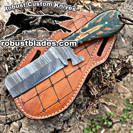 Black Smith Made Of Damascus Steel Full Tang Blade Bull Cutter Knife…