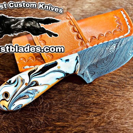 Black Smith Made Of Cowboy And Skinner Knife With Damascus Steel…