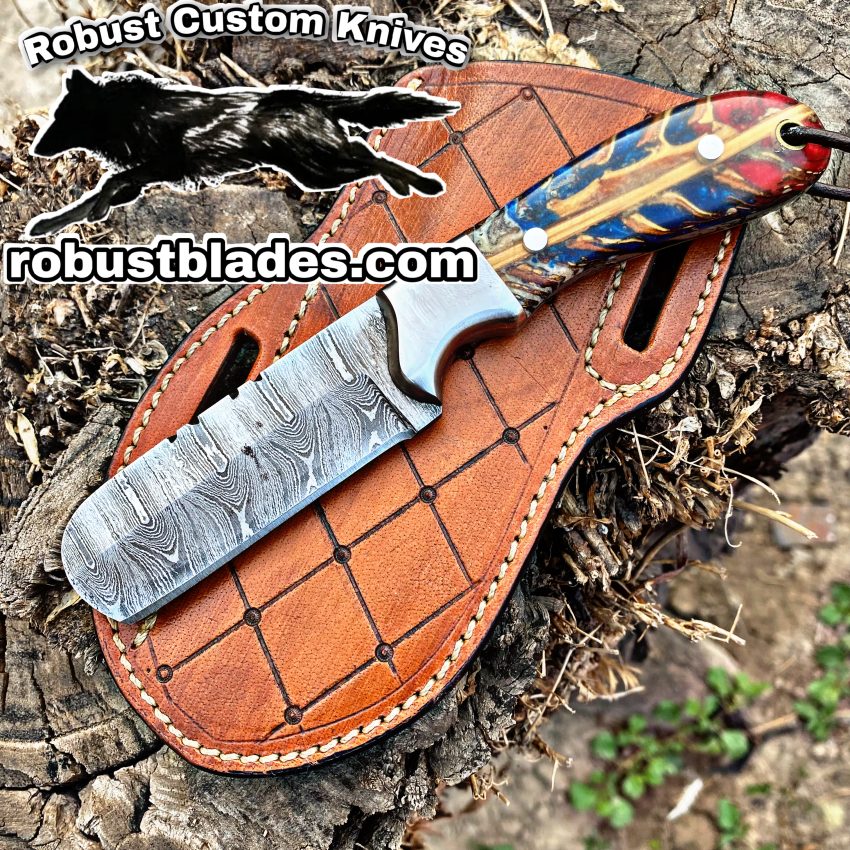 Black Smith Made Of Damascus Steel Full Tang Blade Bull Cutter Knife…