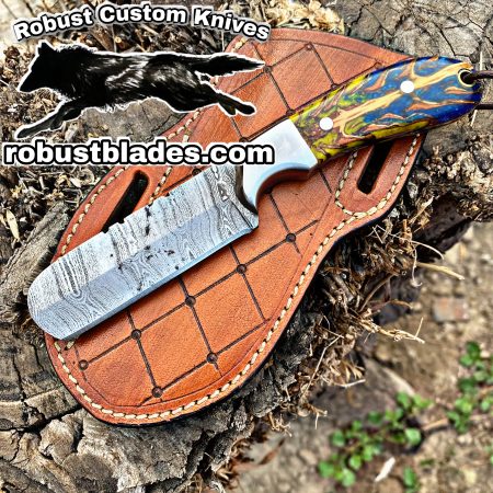 Black Smith Made Of Damascus Steel Full Tang Blade Bull Cutter Knife…