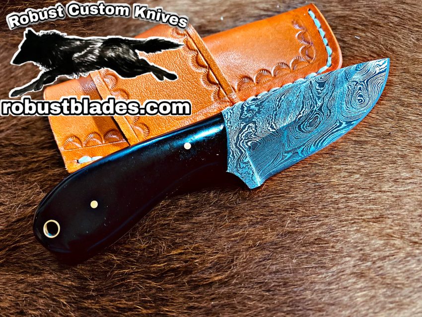 Black Smith Made Of Cowboy And Skinner Knife With Damascus Steel…