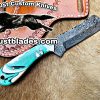 Black Smith Made Of Damascus Steel Full Tang Blade Bull Cutter Knife…