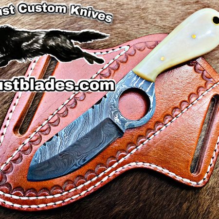 Custom made Of Damascus Steel Full Tang Blade Pistol Cutter Knife…