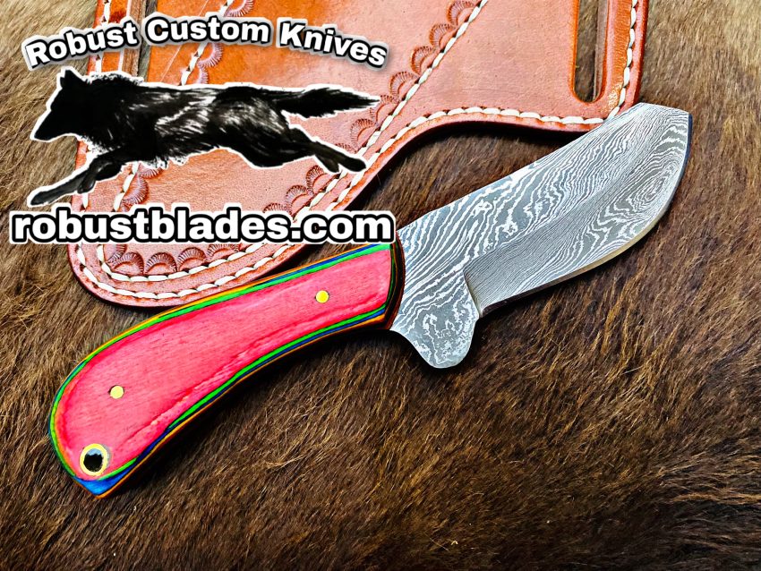 Black Smith Made Of Cowboy And Skinner Knife With Damascus Steel…