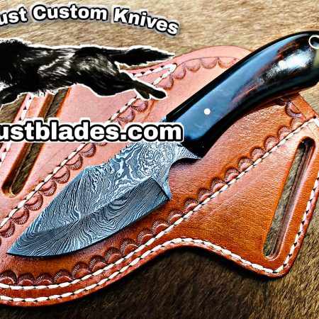 Black Smith Made Of Cowboy And Skinner Knife With Damascus Steel…