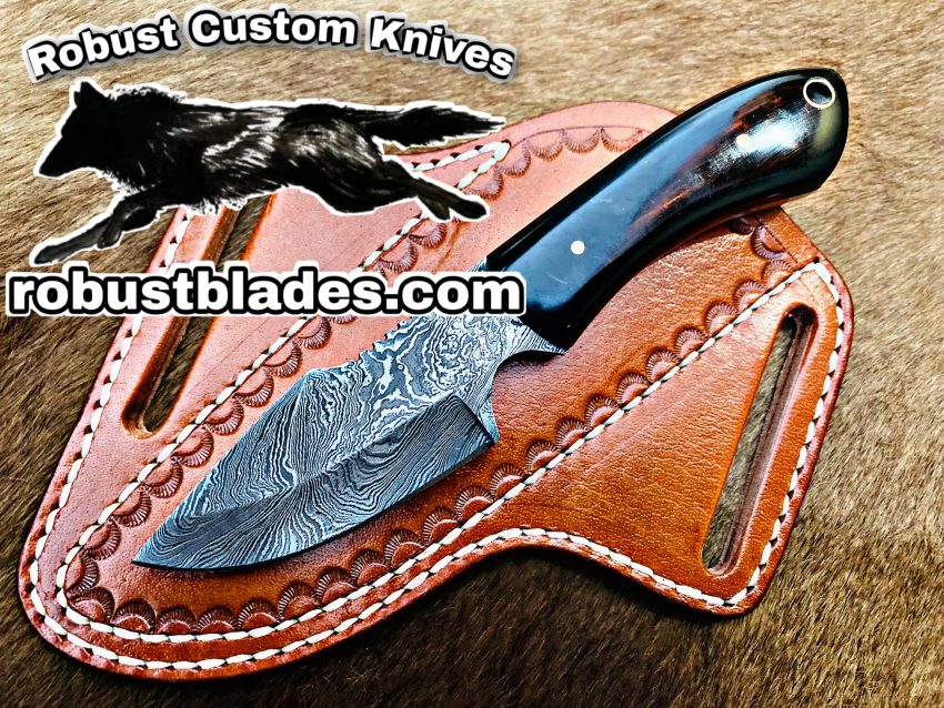 Black Smith Made Of Cowboy And Skinner Knife With Damascus Steel…