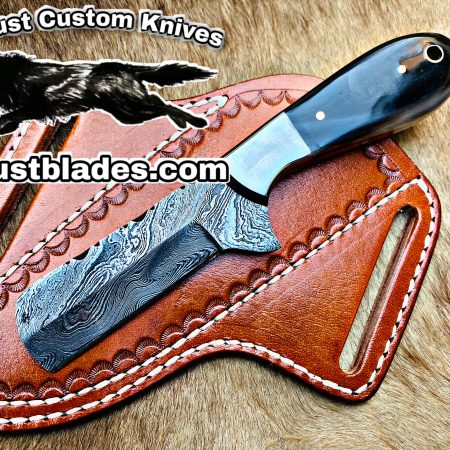 Black Smith Made Of Damascus Steel Full Tang Blade Bull Cutter Knife…