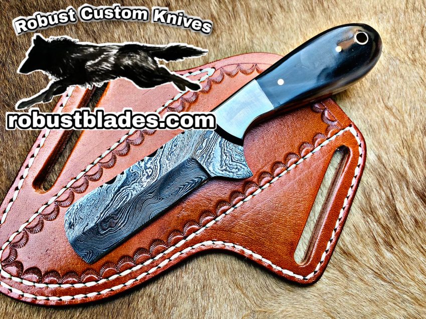 Black Smith Made Of Damascus Steel Full Tang Blade Bull Cutter Knife…