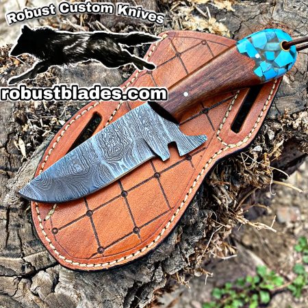 Black Smith Made Of Cowboy And Skinner Knife With Damascus Steel…