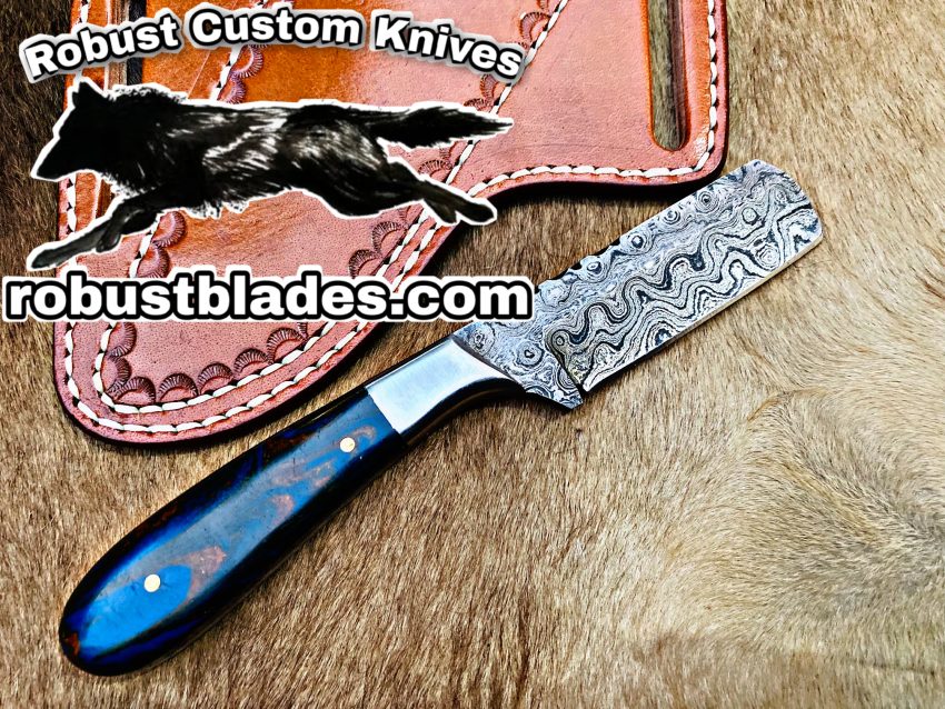 Black Smith Made Of Damascus Steel Full Tang Blade Bull Cutter Knife…