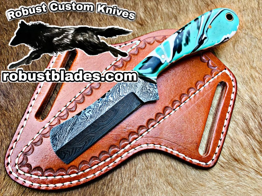 Black Smith Made Of Damascus Steel Full Tang Blade Bull Cutter Knife…