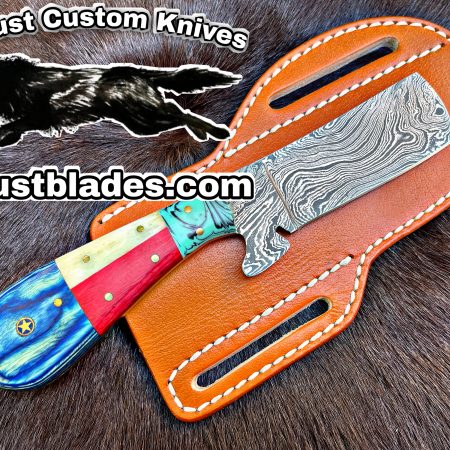 Black Smith Made Of Damascus Steel Full Tang Blade Bull Cutter Knife…