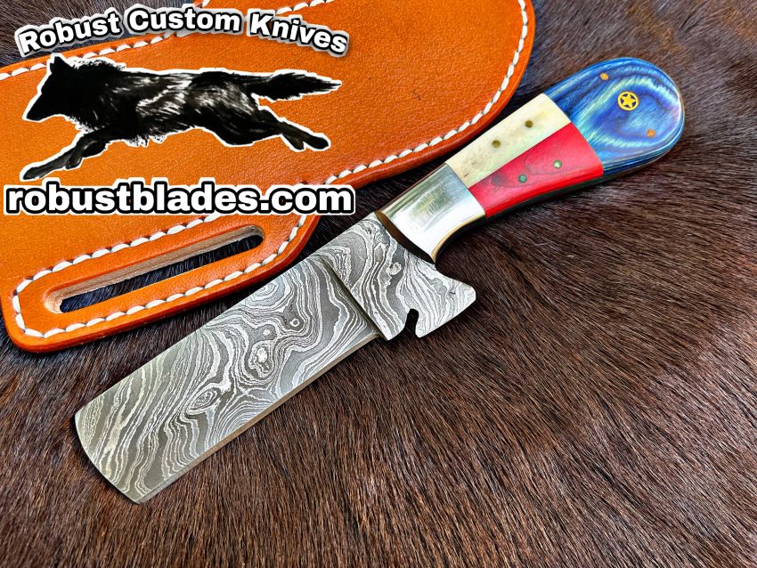 Black Smith Made Of Damascus Steel Full Tang Blade Bull Cutter Knife…