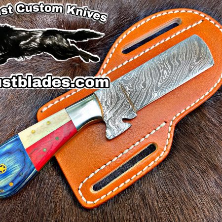 Black Smith Made Of Damascus Steel Full Tang Blade Bull Cutter Knife…